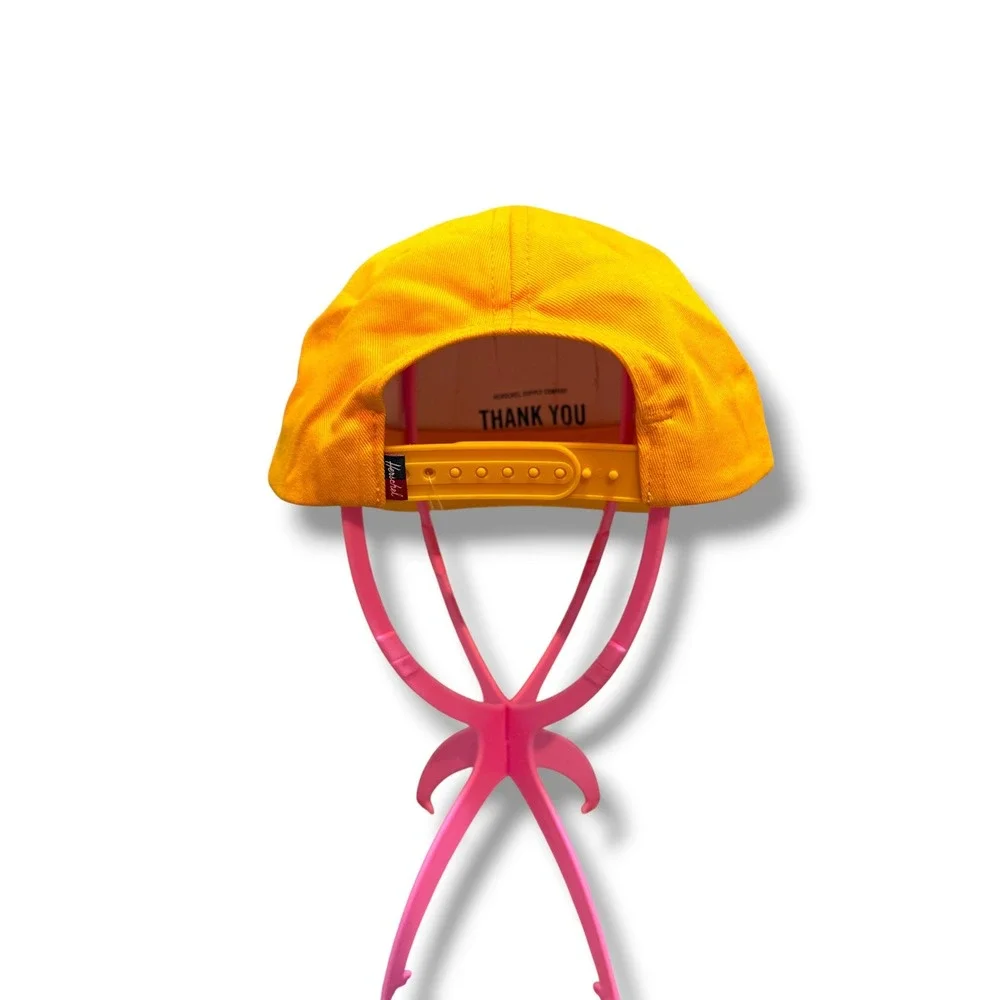 Herschel Supply Co Snapback Hat Unisex OSFM Yellow Rope Logo Patch Cap NWOT